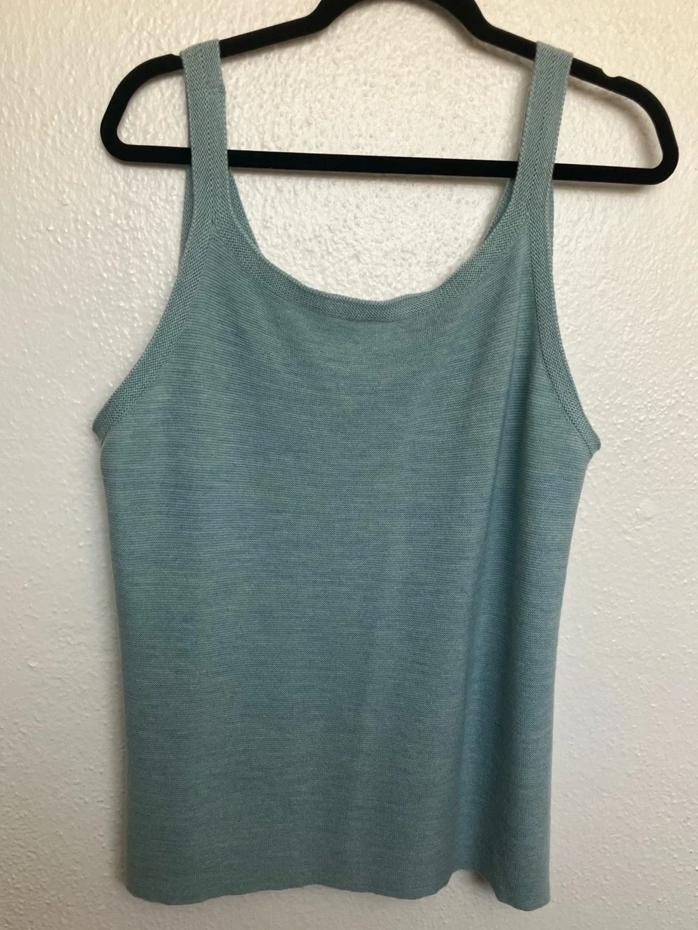 Eileen Fisher 100% Merino Wool Cardigan Tank Twin Set Blue Women 1X Capsule READ